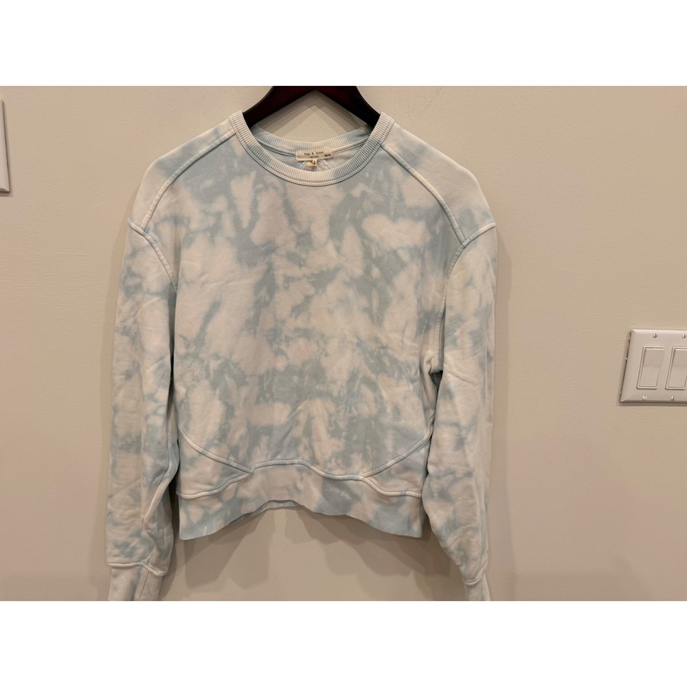 Rag & Bone Tie‎ Dye Sweatshirt XS Blue White Cropped Pullover